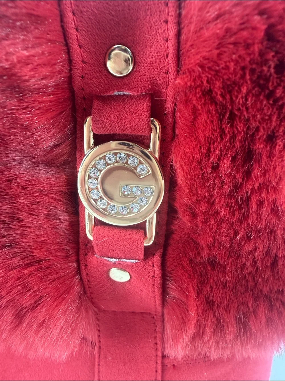 GBG Los Angeles Aleya G by Guess Red Faux Fur Cold Weather Winter Boots Women 6M